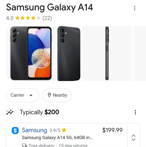 Black samsung galaxy a14 5g - Picture 2 of 6